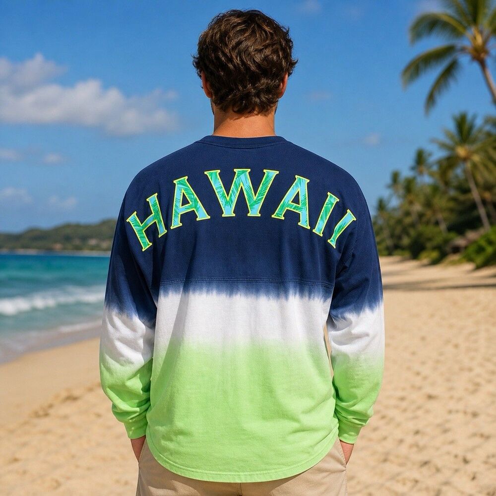 Spirit Jersey Shirt Men Medium Multicolor HAWAII Ombre Tie Dye USA Pullover
